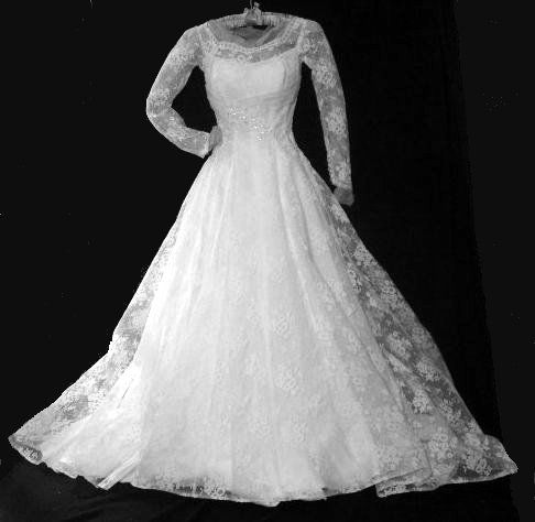 Vintage lace wedding gown